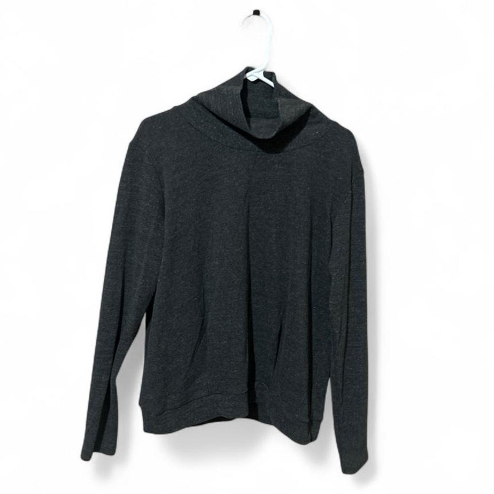 Alo Yoga Haze Mock Funnel Neck Sweatshirt in a charcoal grey colorway - Large